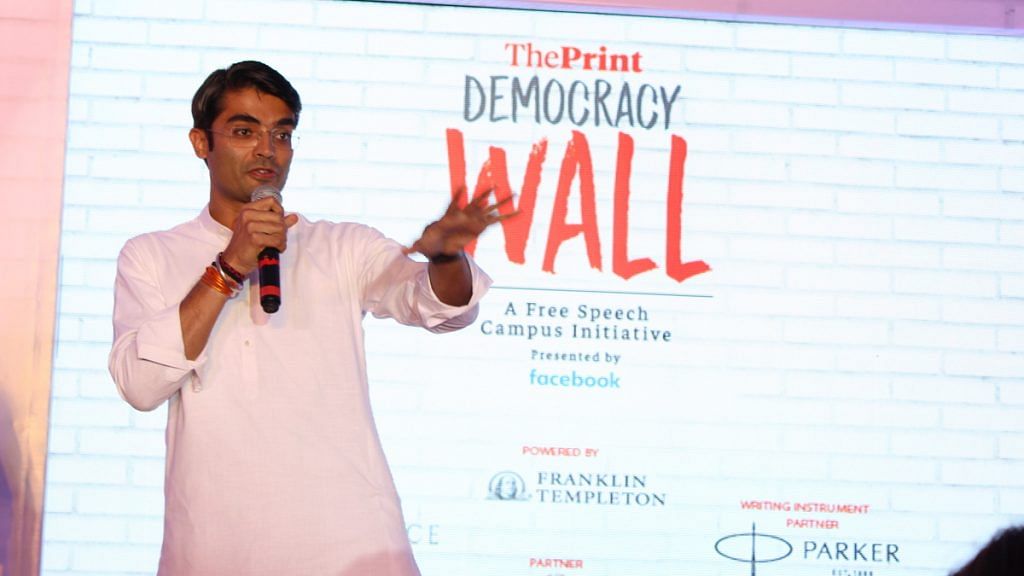 Congress spokesperson and supreme court advocate Jaiveer Shergill said speaking at ThePrint’s Democracy Wall at NALSAR | ThePrint