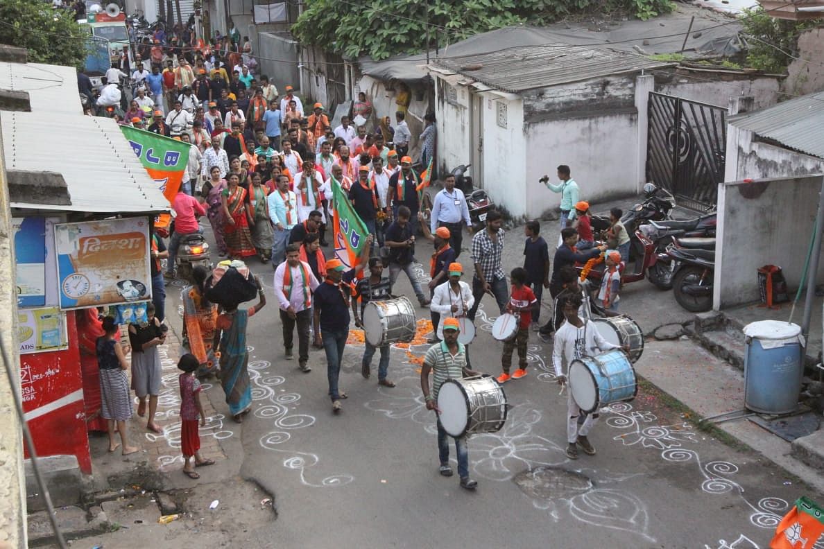 A BJP rally in Nagpur, on behalf of CM Fadnavis