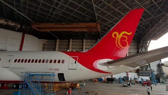Air India has painted the Sikh religious symbol 'Ik Onkar' on the tail of one of its aircraft | ANI