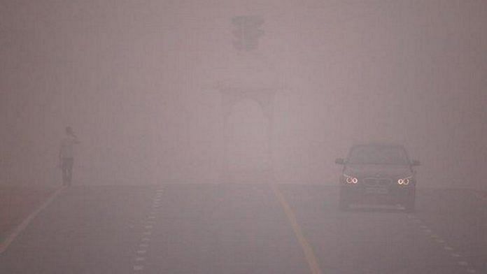Delhi saw low visibility and the worst air quality this season | Twitter| ANI