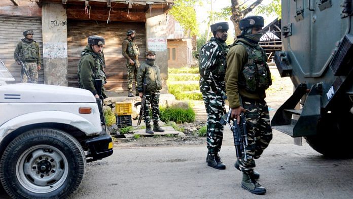 File photo of security personnel in Kulgam on 29 May