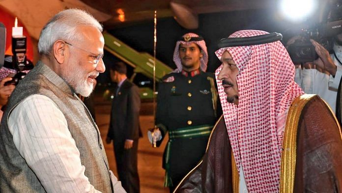 PM Modi welcomed by Governor of Riyadh Prince Faisal bin Bandar Al Saud in Saudi Arabia | @MEAIndia | Twitter