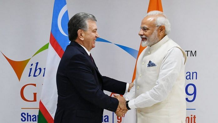 PM Modi and Shavkat Mirziyoyev