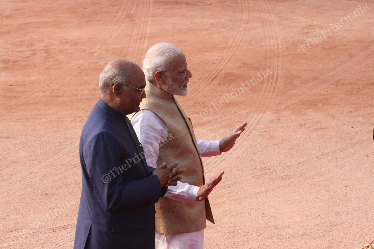 President Kovind and Prime Minister Modi wait to receive King Willem-Alexander and Queen Maxima at Rashtrapati Bhavan | Photo: Praveen Jain | ThePrint