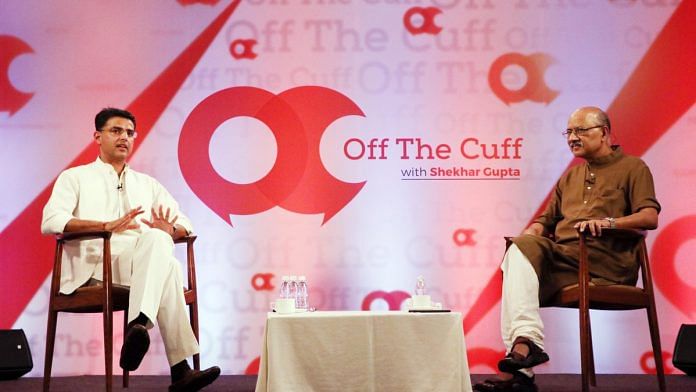 Congress' Sachin Pilot in conversation with Shekhar Gupta at ThePrint's Off The Cuff | ThePrint