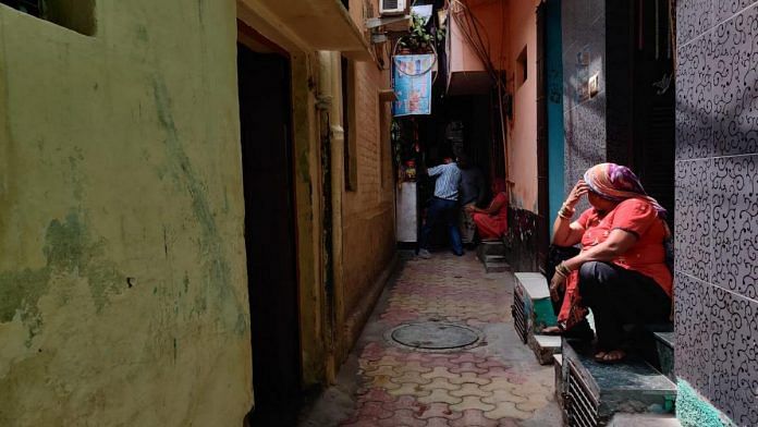 An unauthorised colony in south Delhi | Manisha Mondal | ThePrint