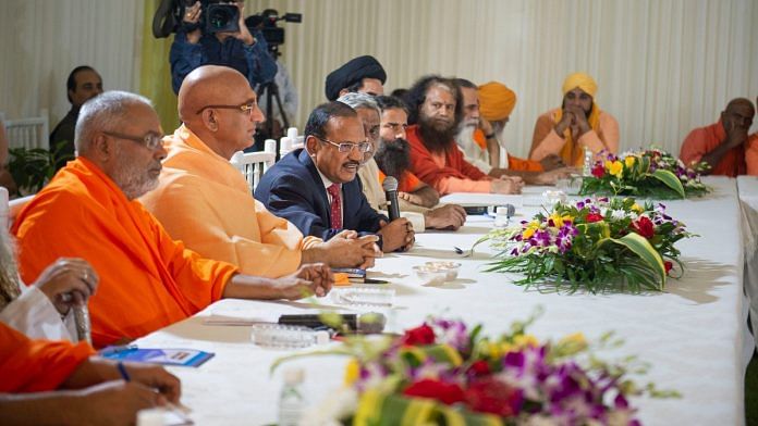 NSA Ajit Doval speaks during an inter-religious faith meeting at his residence in New Delhi, Sunday on 10 Nov, 2019 | Photo: PTI
