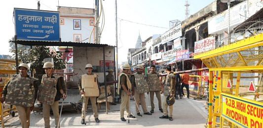 There is a heavy police and paramilitary presence in Ayodhya Saturday