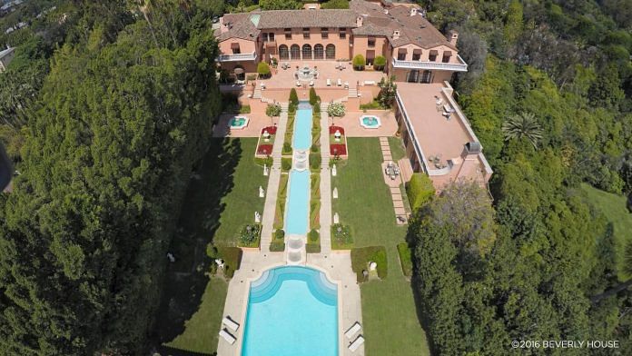 An aerial view of the Beverly House