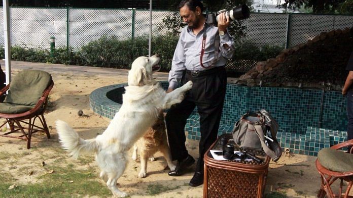 Justice SA Bobde with his dog