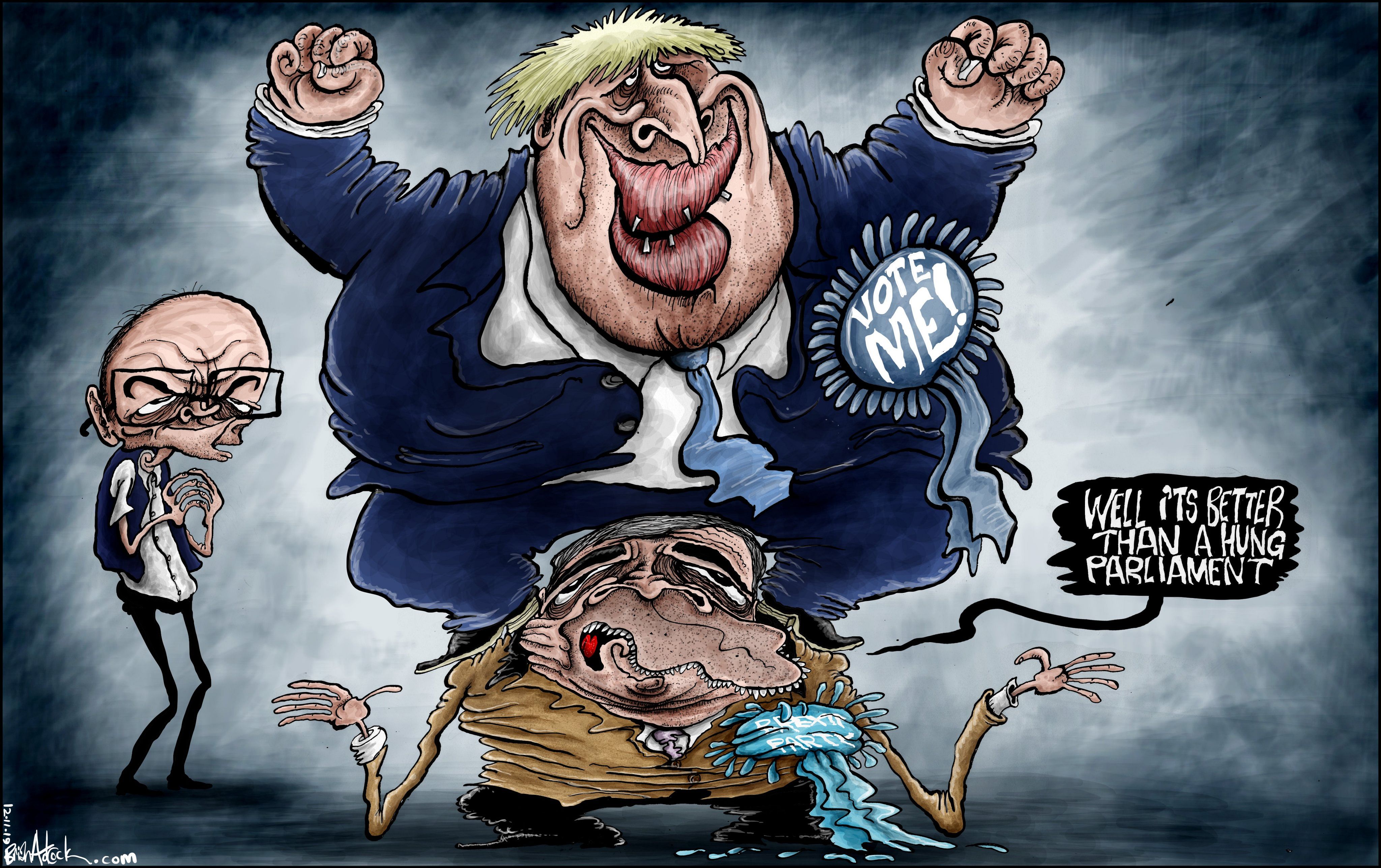 Brian Adcock Boris Johnson Nigel Farage cartoon