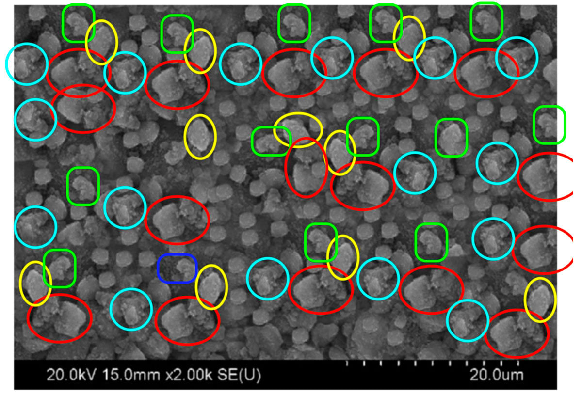 An image of nanoparticles in Titanium Dioxide (TiO2) | Edited by: Elisabeth M. Bik | Original image: N. Venkatachalam, M. Palanichamy, V. Murugesan.
