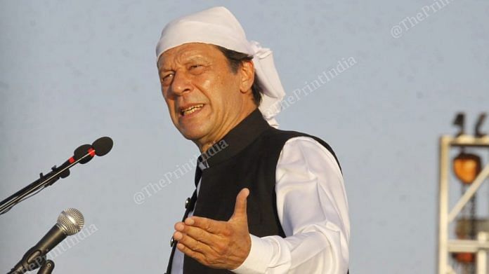 File photo | Pakistan PM Imran Khan speaking during the inauguration of Kartarpur corridor | Praveen Jain | ThePrint