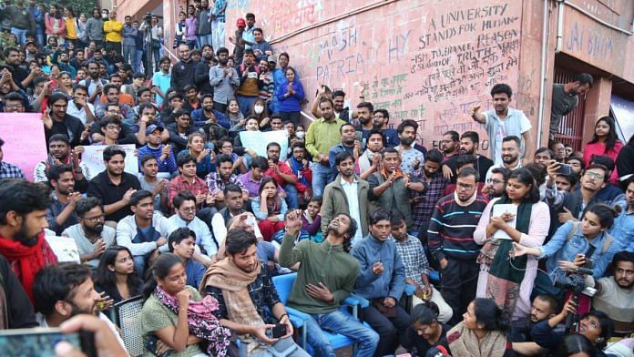 Students protest at Jawaharlal Nehru University, New Delhi | Suraj Singh Bisht | ThePrint