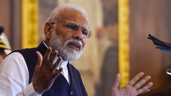 Prime Minister Narendra Modi addresses the function to commemorate 'Samvidhan Divas' at Parliament House, in New Delhi | PTI