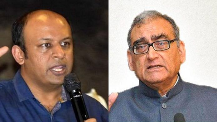 AltNews co-founder Pratik Sinha and Former Supreme Court judge Markandey Katju | Twitter