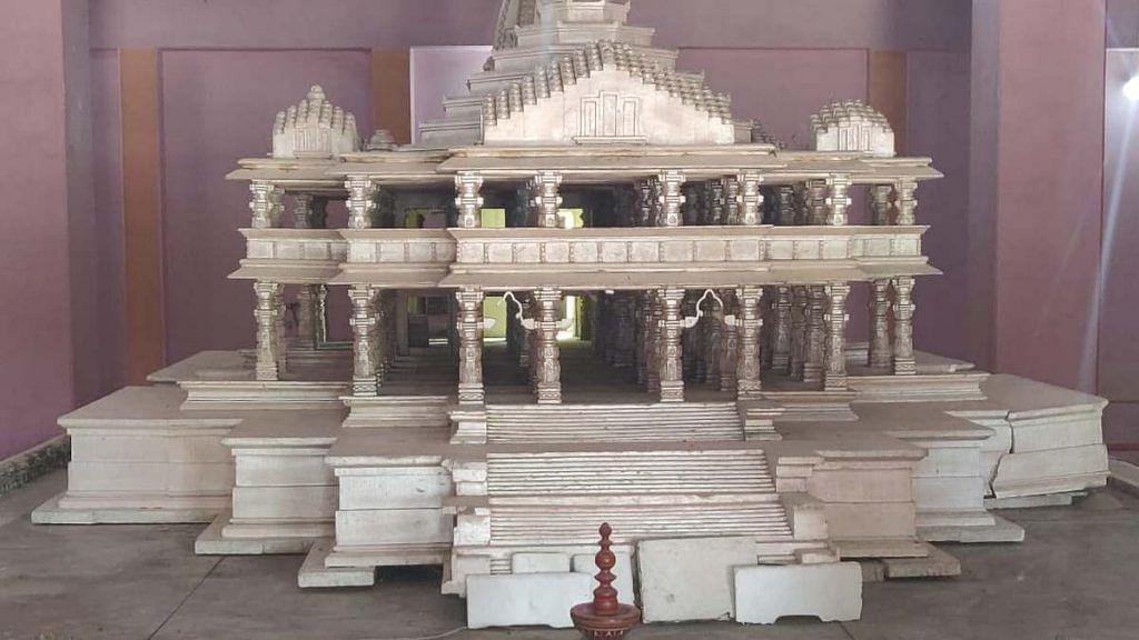File image of the VHP's model of the proposed Ram temple in Ayodhya | Photo: Ananya Bhardwaj | ThePrint