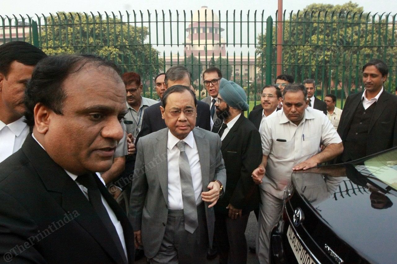 Justice Gogoi arrives for his farewell ceremony at the Supreme Court | Photo: Praveen Jain | ThePrint