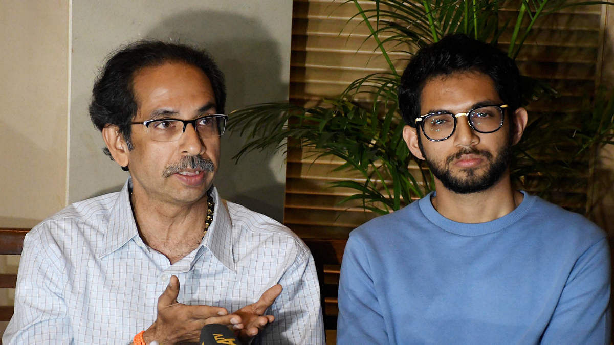 Uddhav Thackeray along with son Aaditya Thackeray | PTI file image