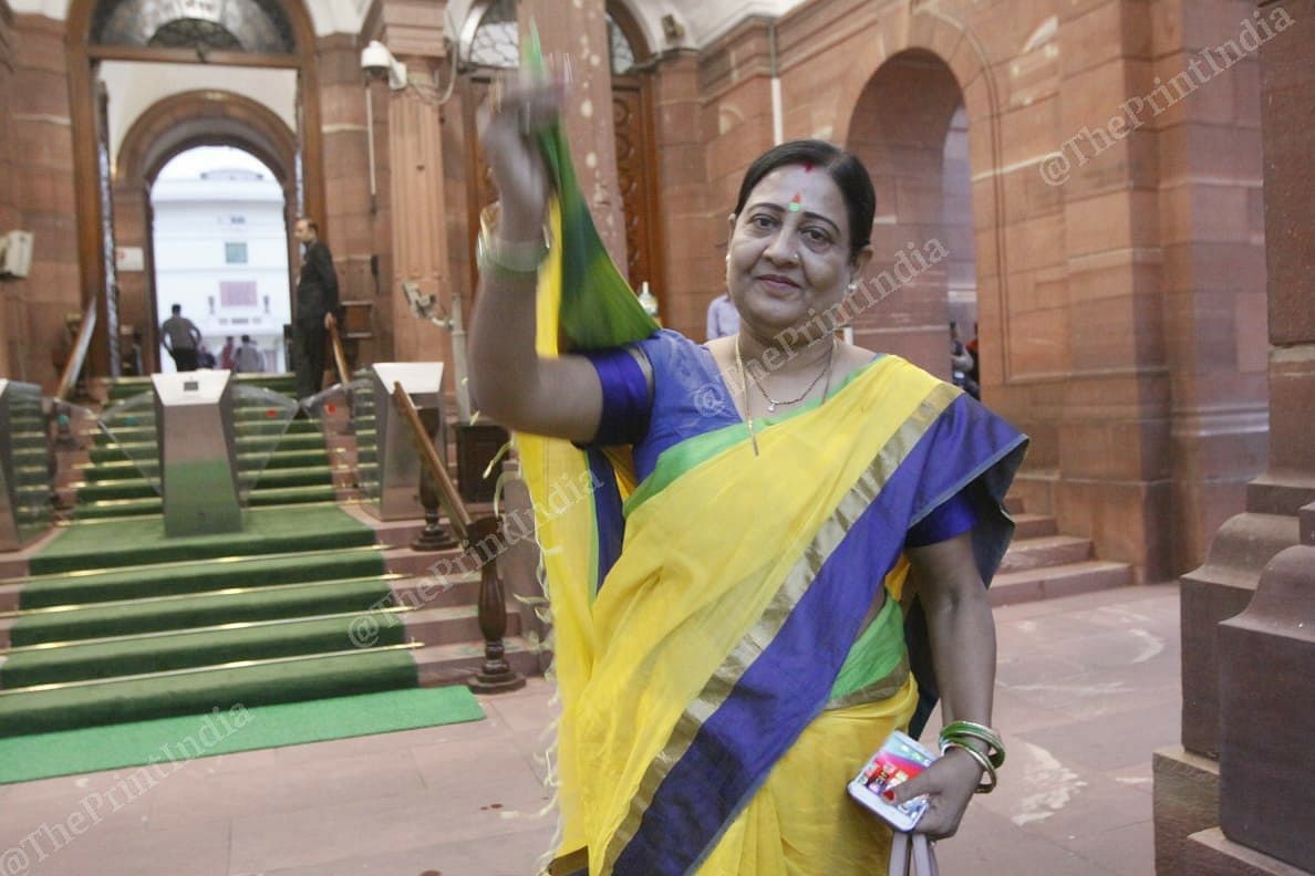 Lok Sabha MP Veena Devi coming outside Parliament