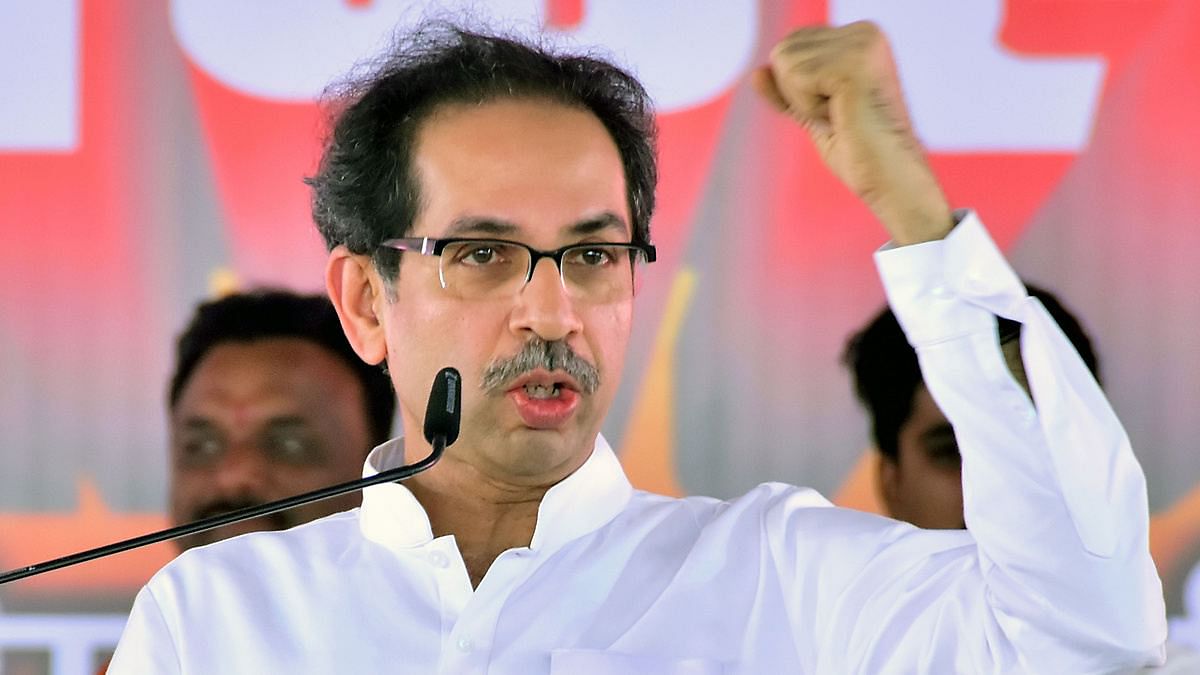 Shiv Sena party chief Uddhav Thackeray addressing a public meeting A file photo of Shiv Sena chief Uddhav Thackeray. | Photo: ANI