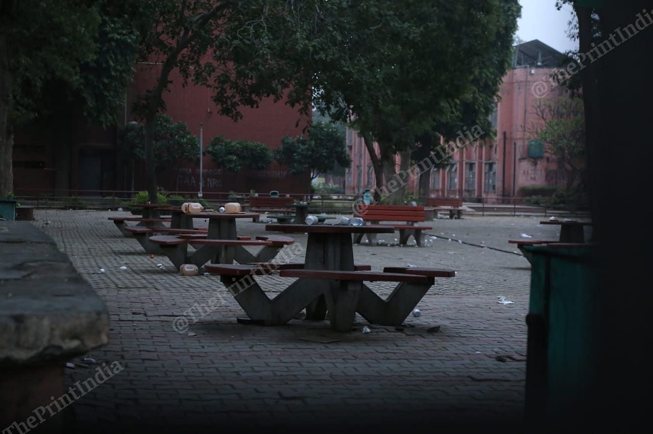 The cafeteria was seem empty but with broken cups | Photo: Manisha Mondal 