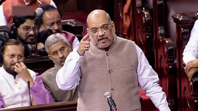 Home Minister Amit Shah speaks during the debate on Citizenship (Amendment) Bill, 2019 in the Rajya Sabha on 11 December