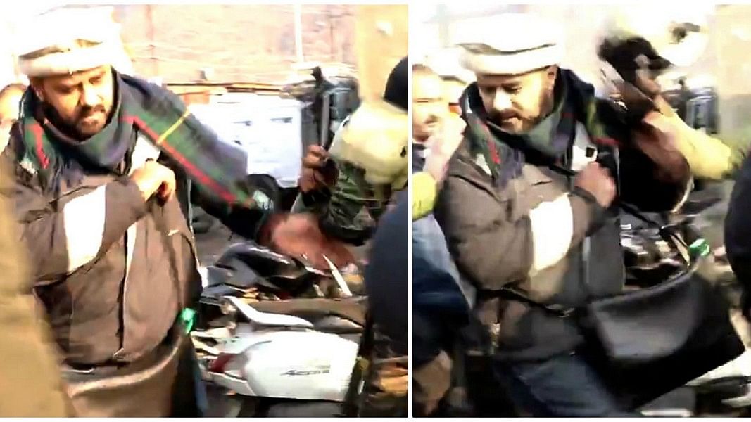 Azaan Javaid assault A screen grab from a video which shows ThePrint's special correspondent Azaan Javaid being assaulted by policemen in Srinagar.