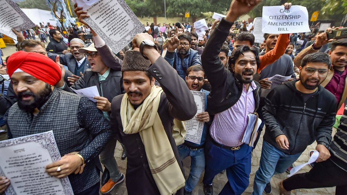 A protest against Citizenship Amendment Bill (CAB) at Jantar Mantar, in New Delhi, Tuesday | PTI
