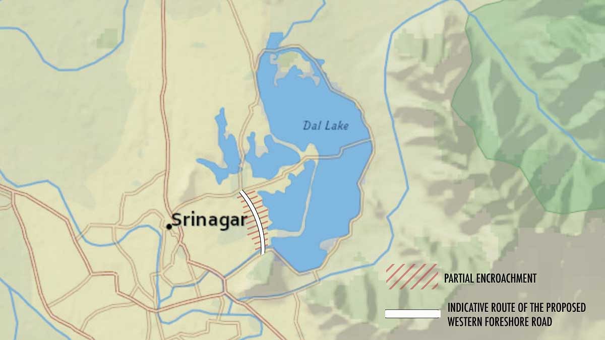 Proposed road along the Dal Lake