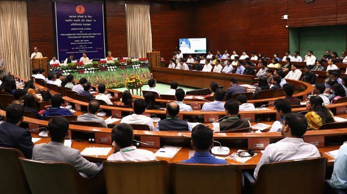 Lok Sabha Speaker Om Birla addressed the IAS officers in Parliament House Annexe in New Delhi on 17 July