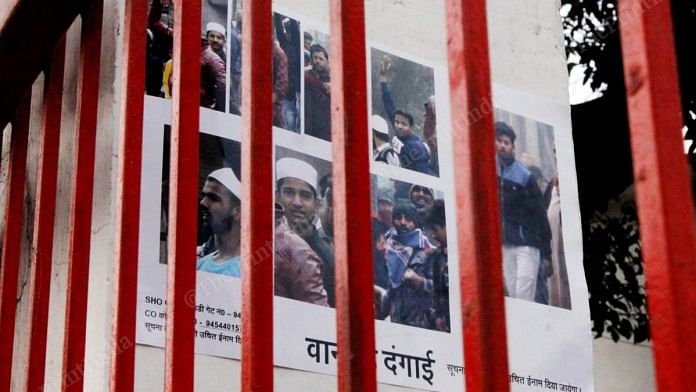 A poster showing 'wanted' men, who were allegedly involved in the violence in Meerut | Photo: Praveen Jain | ThePrint