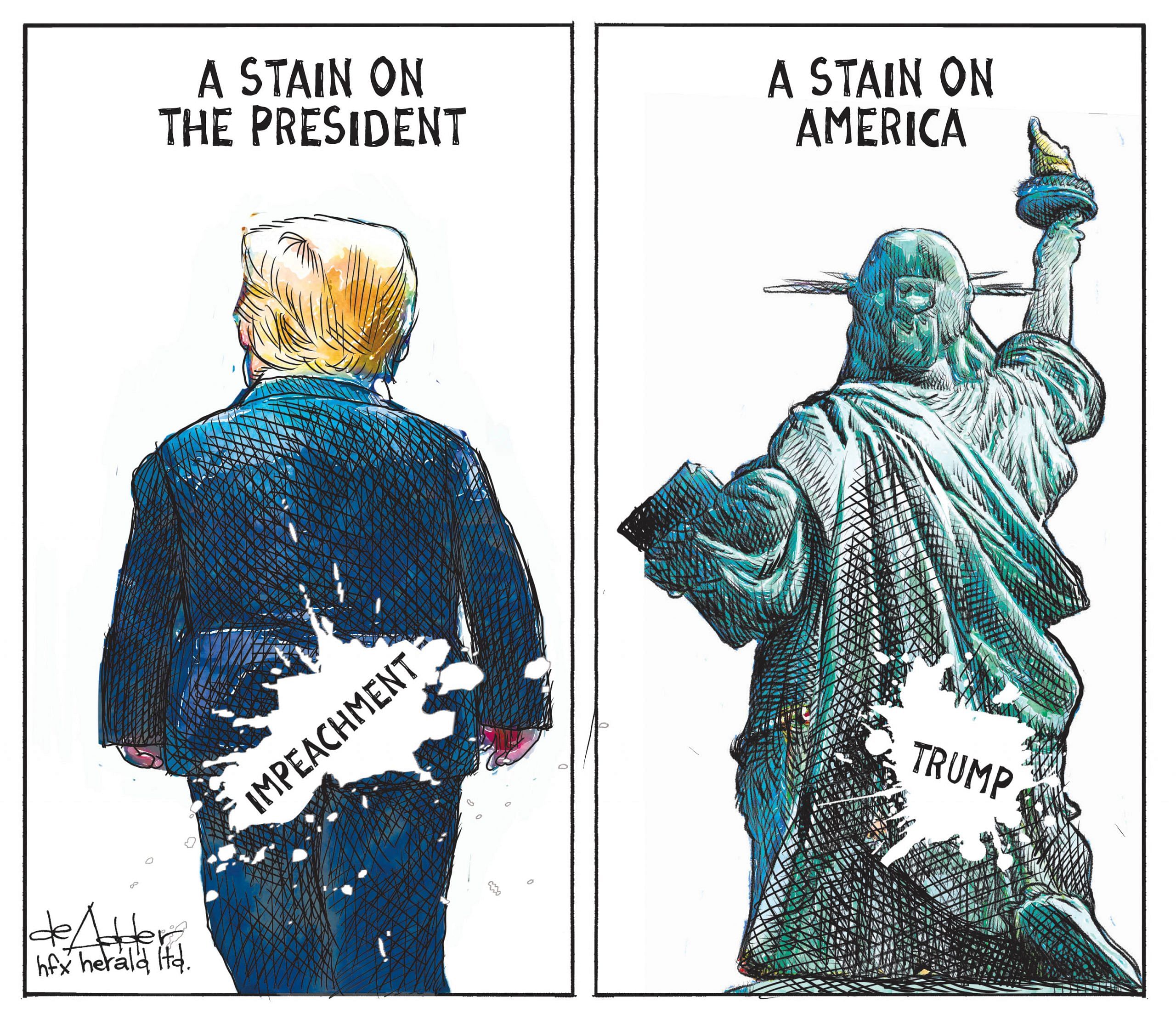 Michael de Adder cartoon Trump impeachment