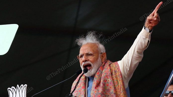 Prime Minister Narendra Modi spoke about the NRC Sunday after nationwide protests against the CAA | Photo: Suraj Singh Bisht | ThePrint