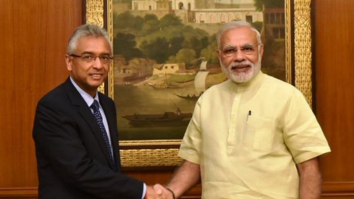 PM Narendra Modi with the prime minister of Mauritius, Pravind Kumar Jugnauth | Twitter
