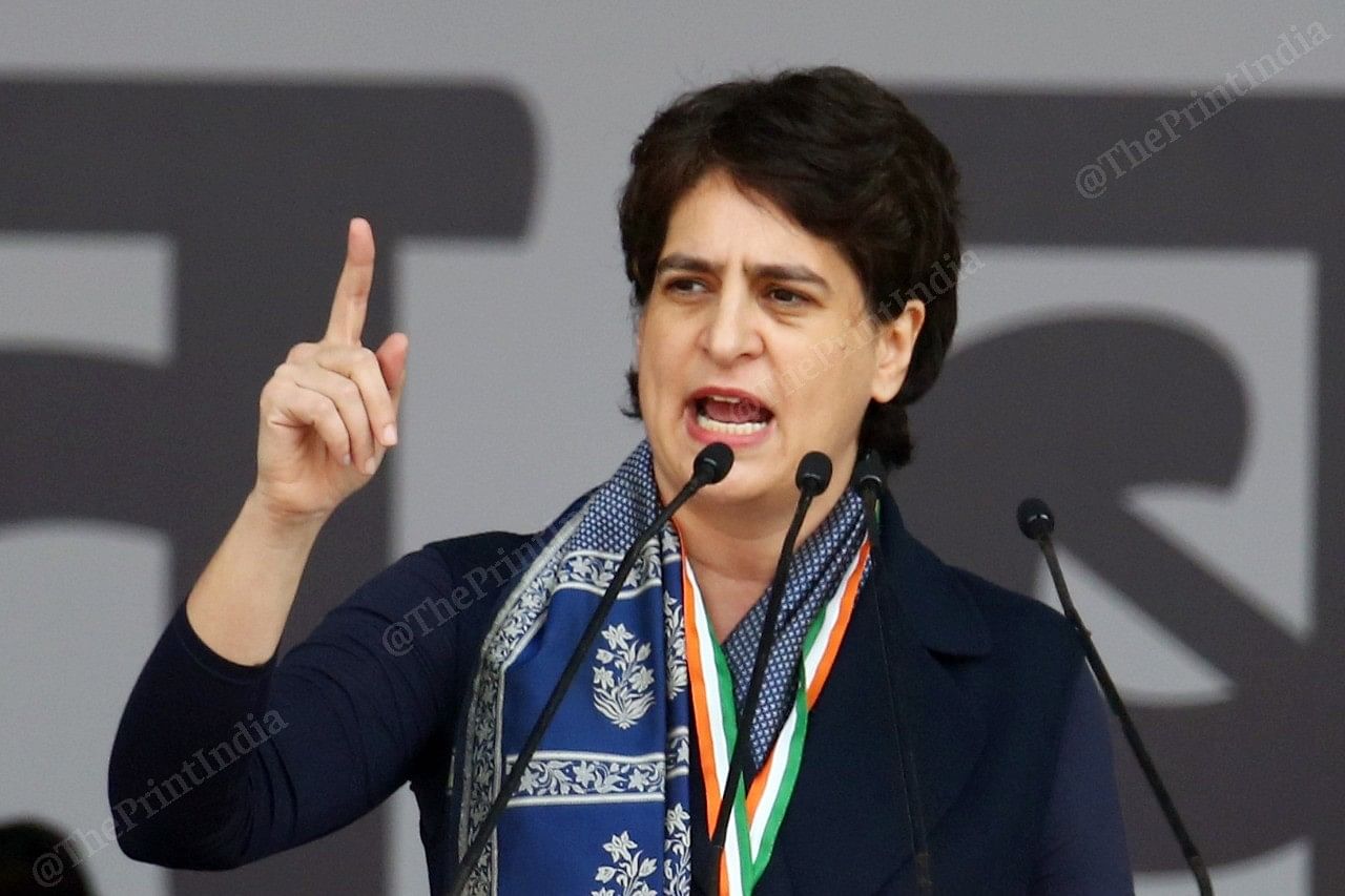 Priyanka Gandhi Vadra urged people to raise their voice and said that those who are not fighting the current situation, will go down in history as cowards | Photo: Suraj Singh Bisht | ThePrint
