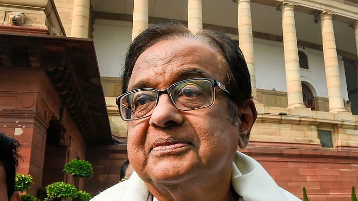 Senior Congress leader P Chidambaram addresses the media at Parliament during the ongoing Winter session | PTI