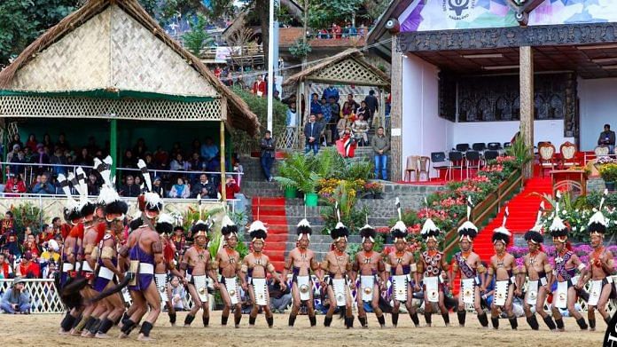 Dressed in traditional Naga attire, dancers celebrate Hornbill festival in Nagaland | Twitter | @incredibleindia
