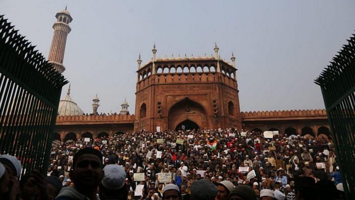 The protest at Jama Masjid in Delhi Friday