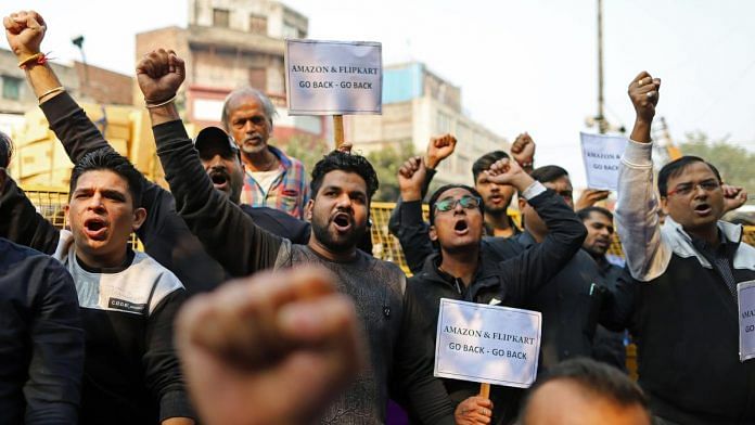 Traders and local shop keepers protests against e-commerce giants-Amazon and Flipkart | Anindito Mukherjee | Bloomberg