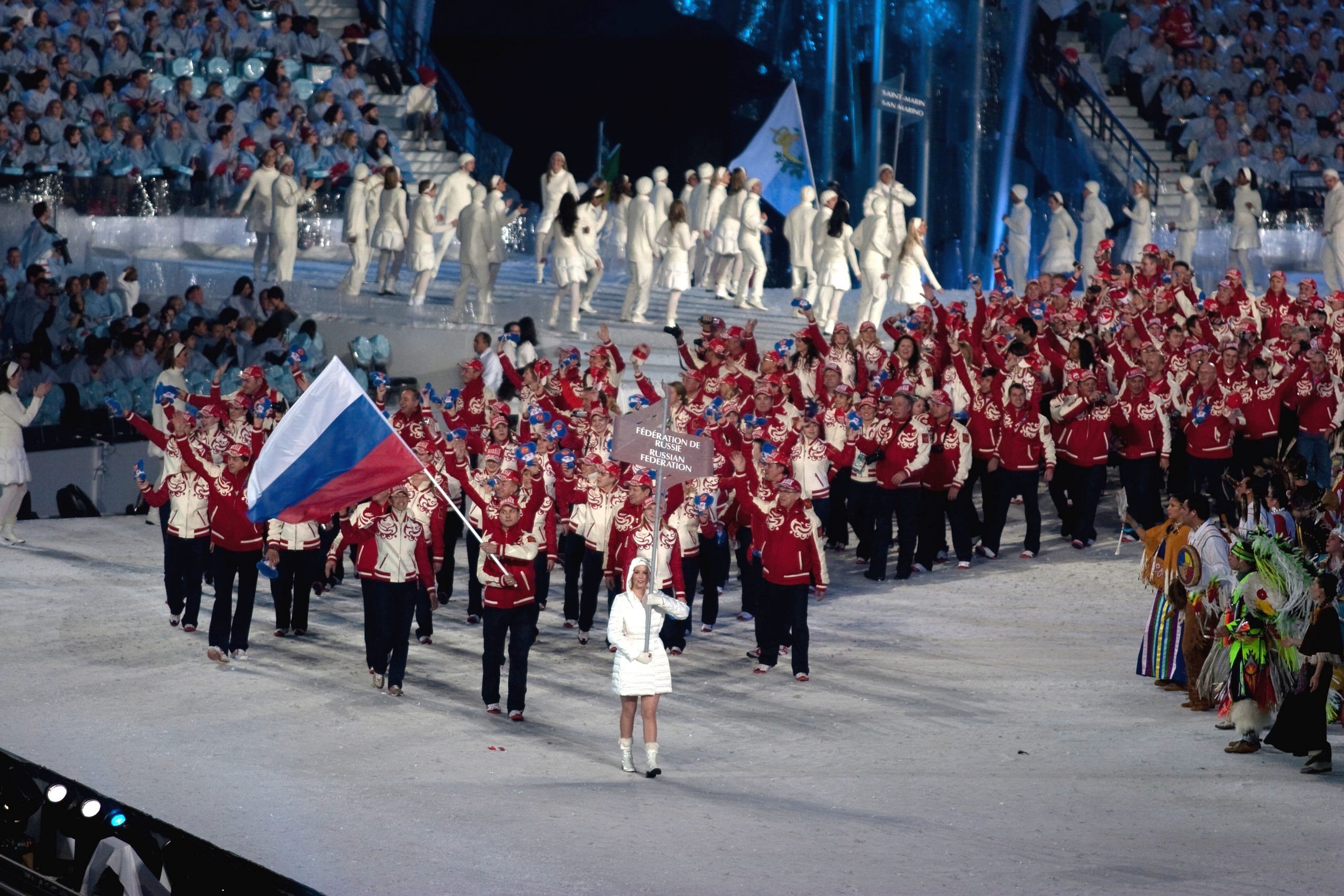 Team Russia at the opening ceremony of the 2010 Olympics | Commons
