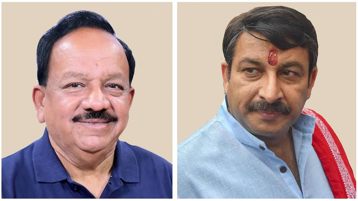 Harsh Vardhan (left) and Manoj Tiwari could be the face of the BJP in the Delhi elections | Photo: ThePrint Team