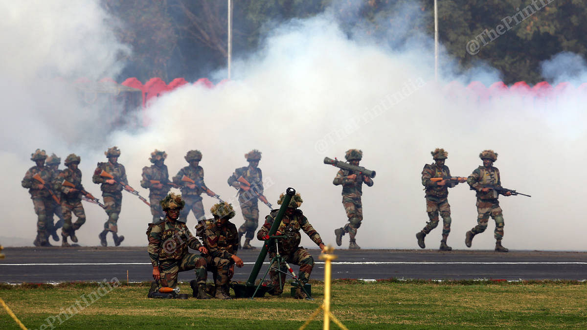 Army personnel put on a performance during the parade | Photo: Suraj Singh Bisht | ThePrint