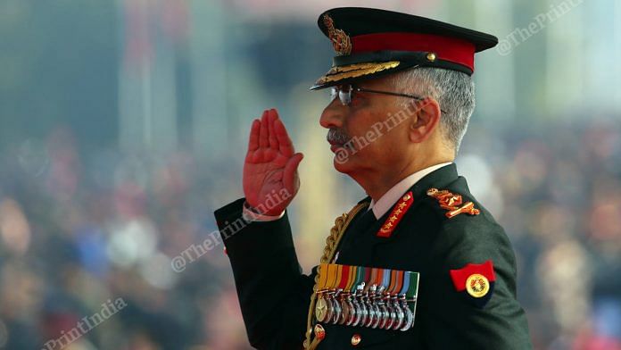 Army Chief Gen M M Naravane at the Army Day Parade | Photo: Suraj Singh Bisht | ThePrint