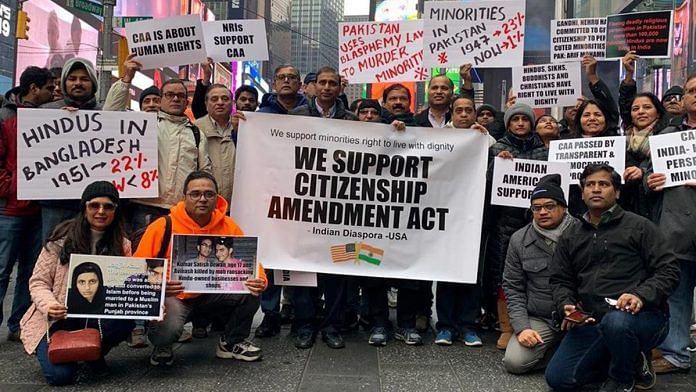 A rally in support of the CAA at Times Square, New York (representative image) | Twitter: @howindie_