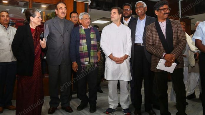 Congress President Sonia Gandhi along with Opposition parties