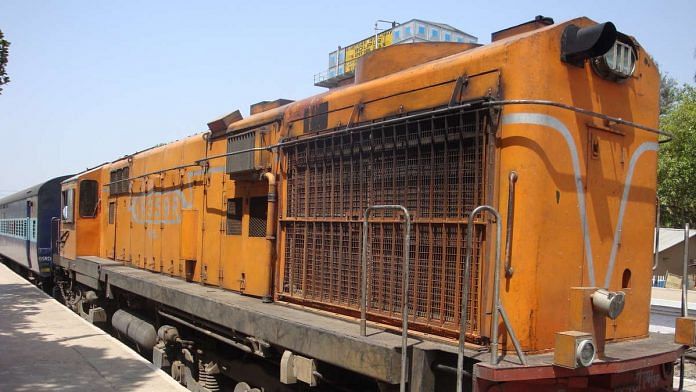 A diesel locomotive
