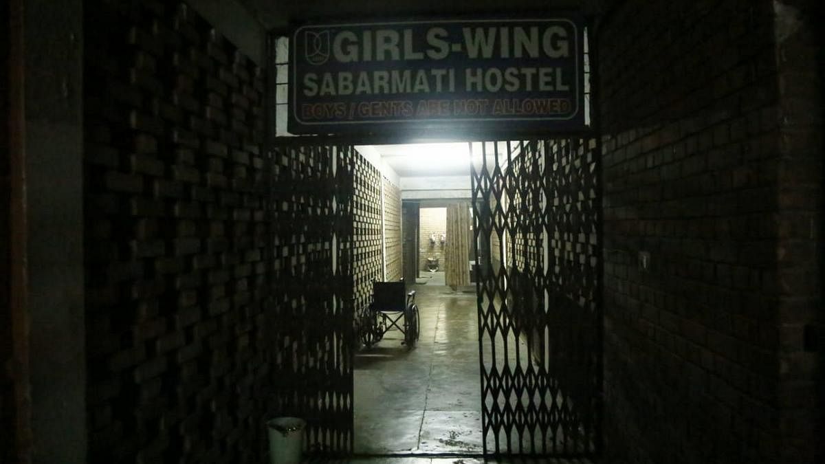 The girls wing of the Sabarmati Hostel in JNU