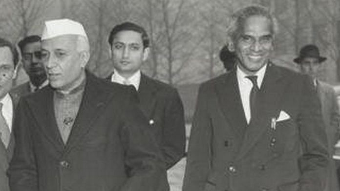 Jawaharlal Nehru (L) and VK Krishna Menon (R) in New York | Wikimedia Commons