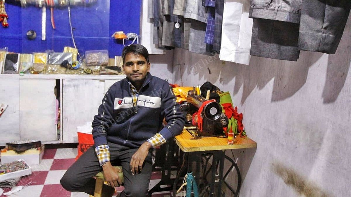 Naushad at his tailoring shop in Jagatpur, Rae Bareli | Photo: Praveen Jain | ThePrint